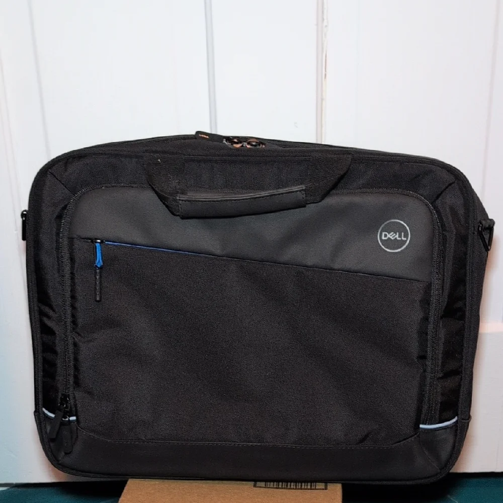 Dell Men's Laptop Bag with Black and Blue Accents